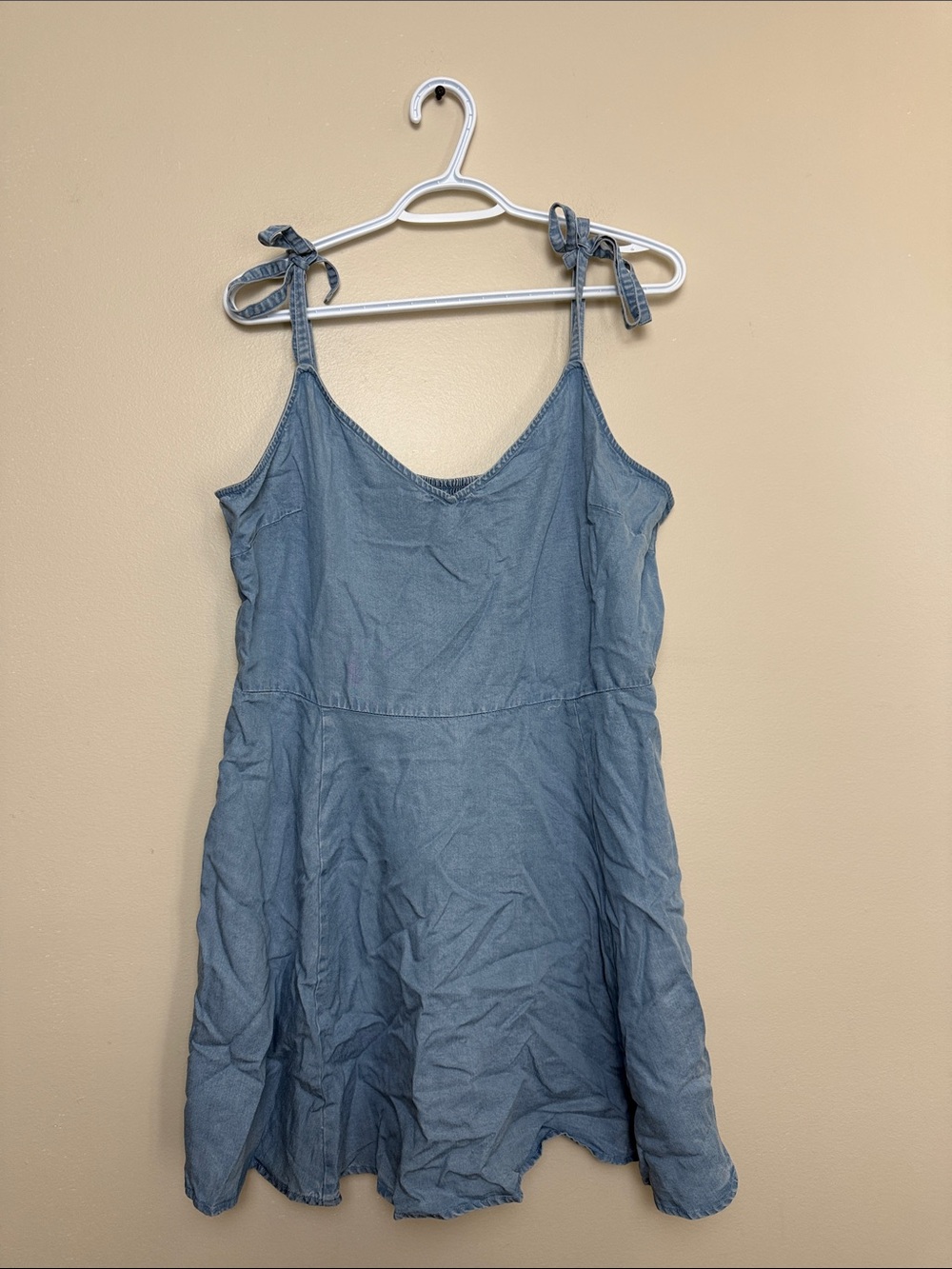 Gap  Chambray Tie-Strap Dress - Blue size XL